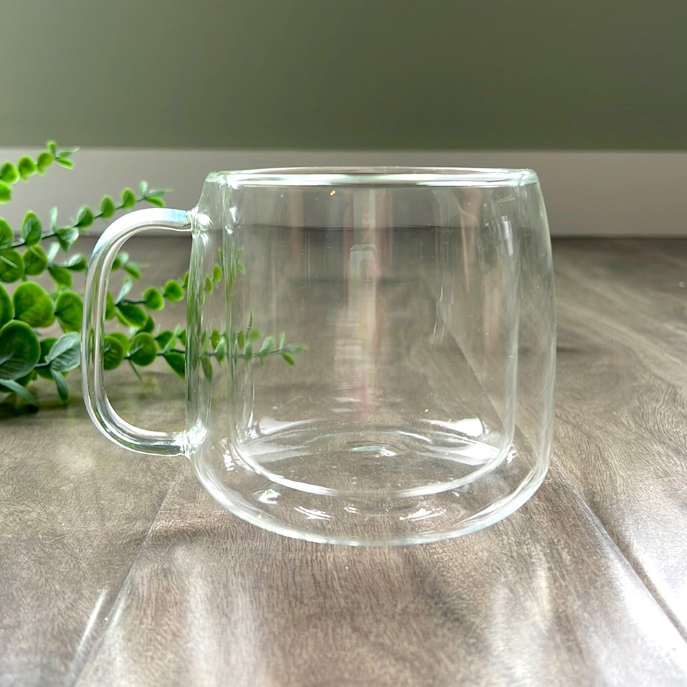 🎁4/$25 - XL Double walled glass mug - 20 oz - like NEW